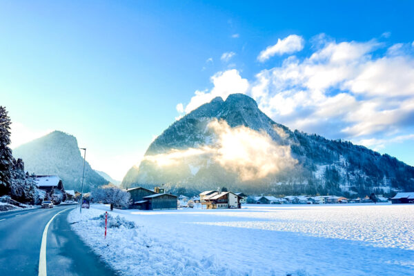 Simmi 11 Eine wunderschöne Schneelandschaft in Wimmis in der Schweiz